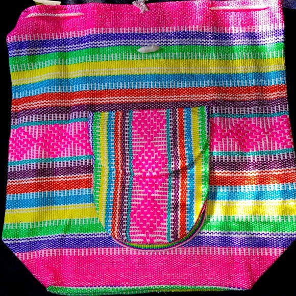 Colorful Woven Fabric Hippie Boho Backpack Bag - Picture 1 of 4